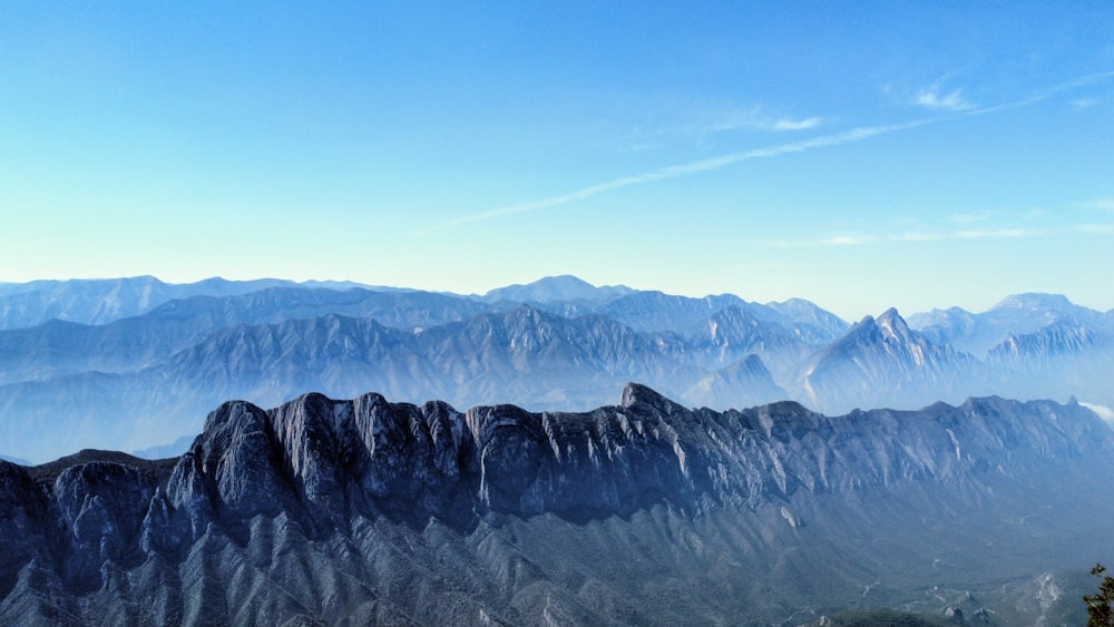 a mountain range with snow