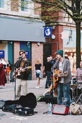 a group of people playing instruments