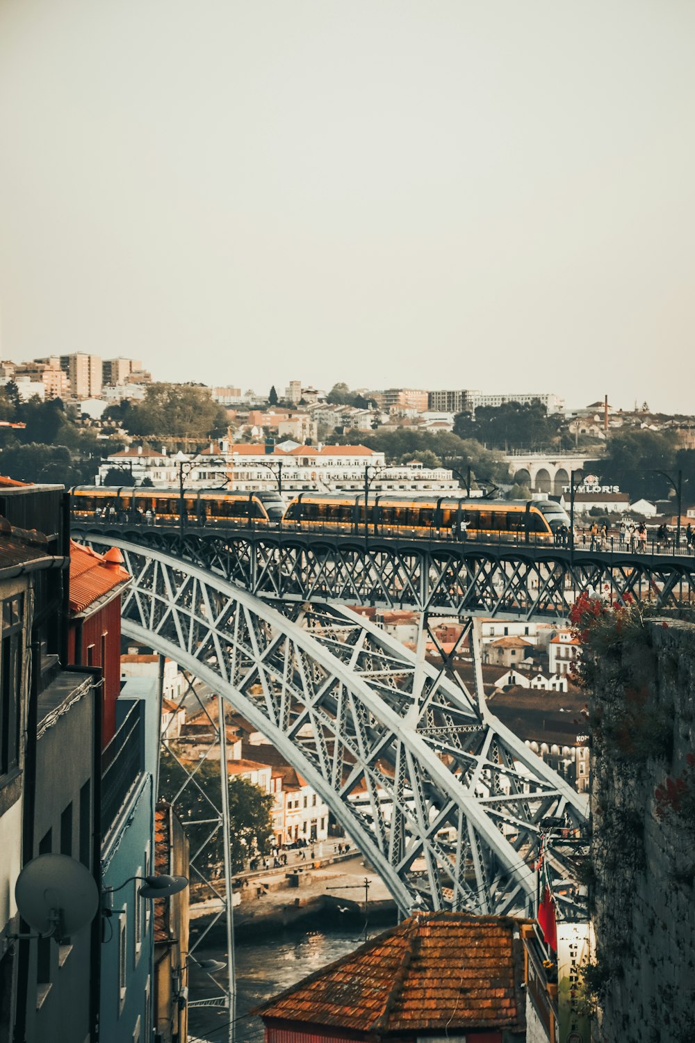 a train going over a bridge