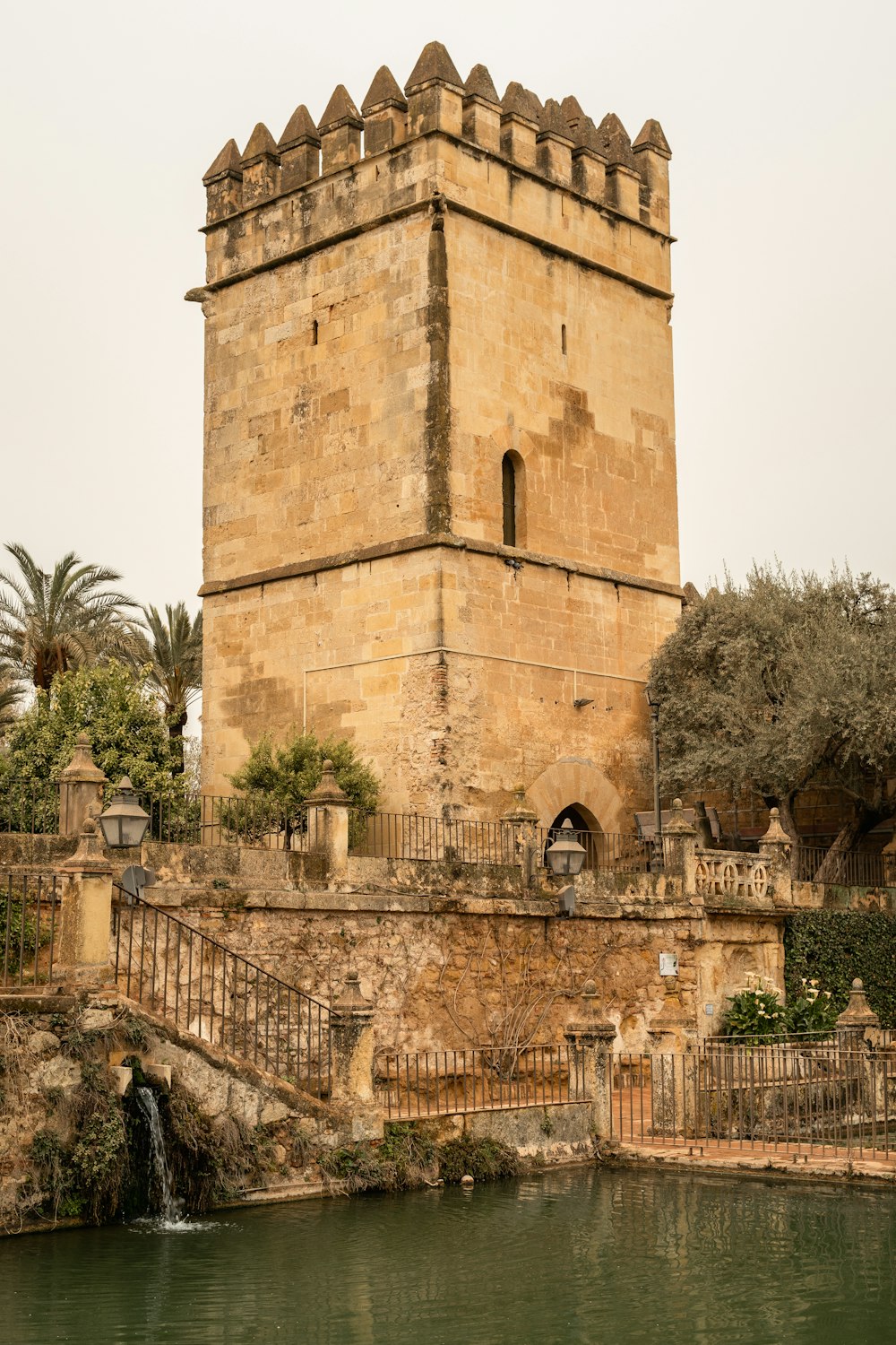 a stone building with a tower