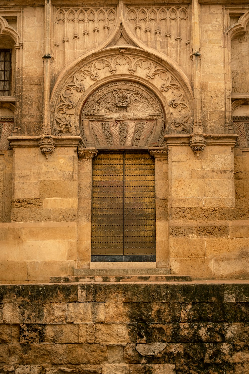 a building with a door and windows