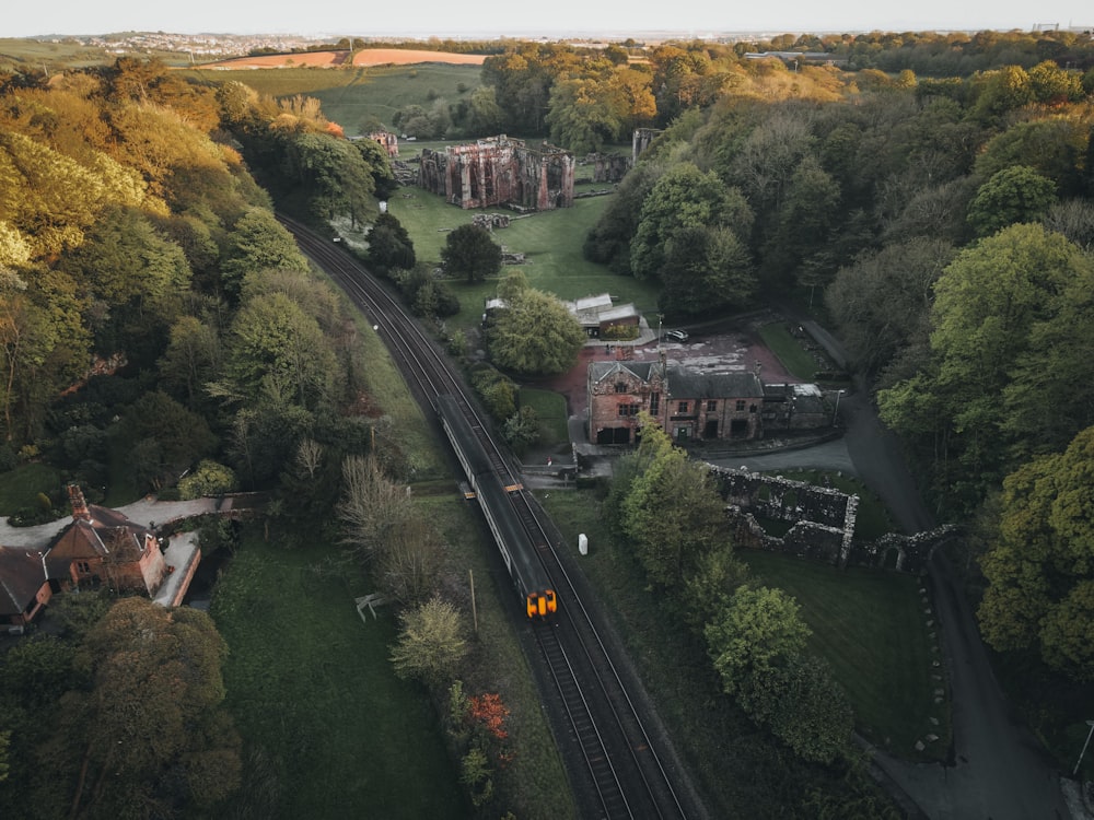 a train on the railway tracks