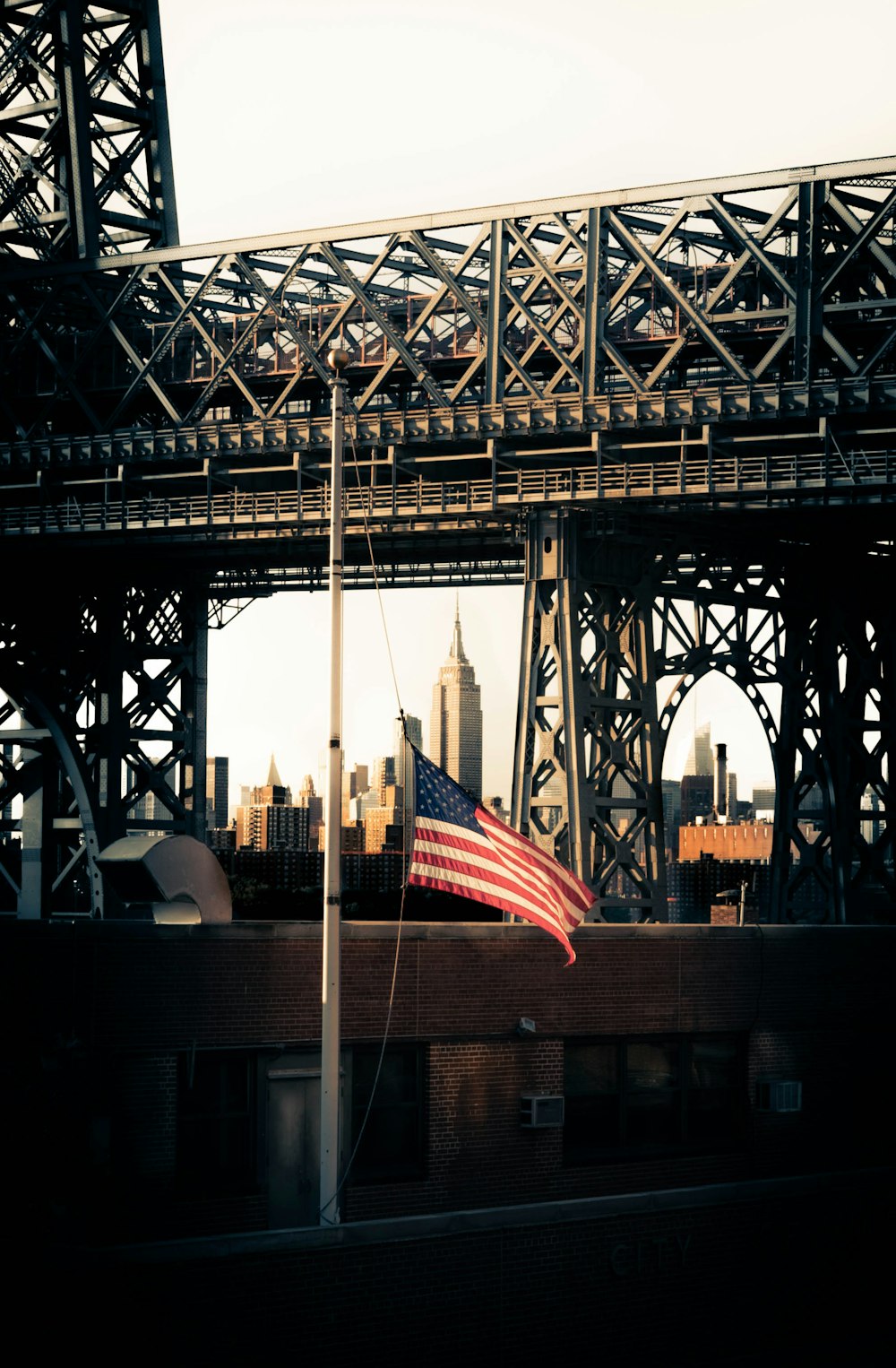 a flag on a pole