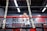 A person is training inside a boxing ring, with 'Everlast' branding visible on the ropes. The focus seems to be on the foreground ropes, while the person appears slightly blurred in the background. The setting includes a gym-like environment with dim lighting and industrial design elements.