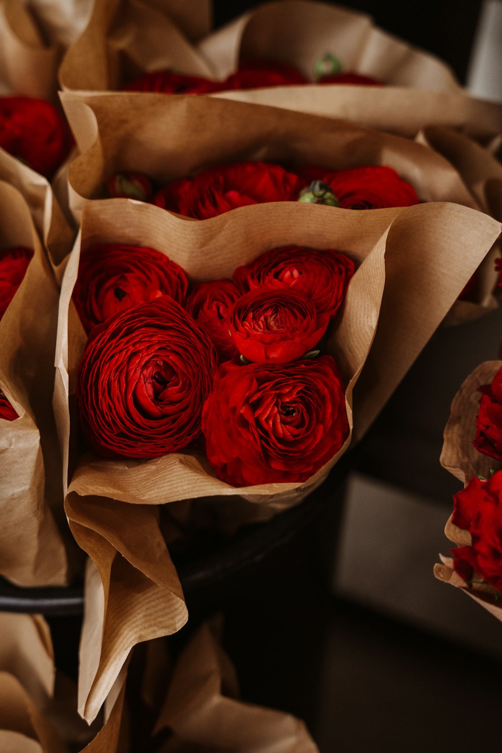 a box of red roses