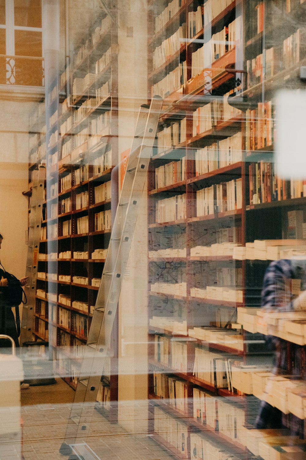 a large library with books