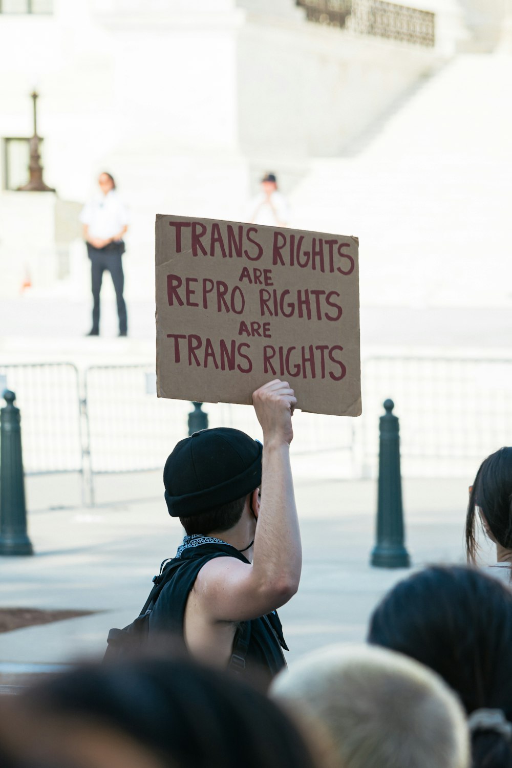 a person holding a sign