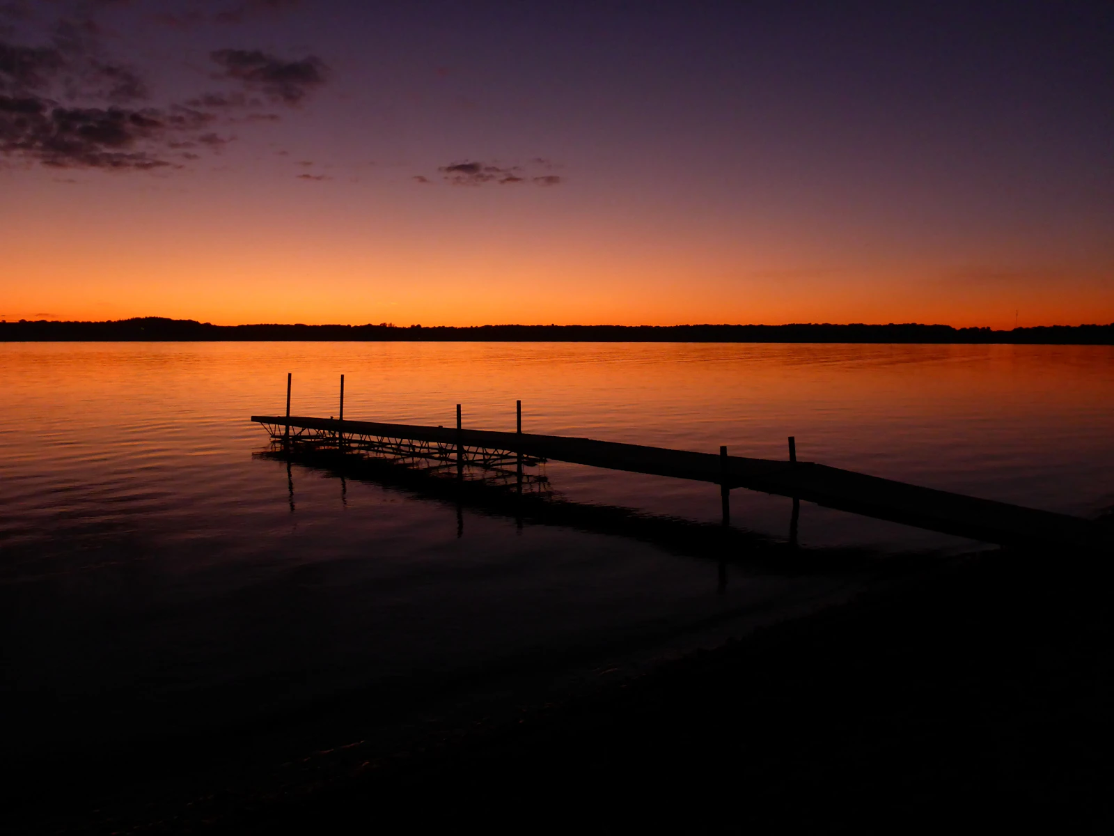 Sunset over a dock near Picton in Prince Edward County, Ontario