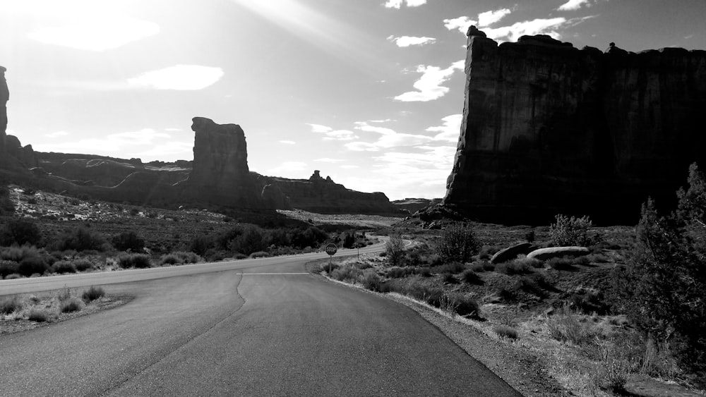 a road going through a desert