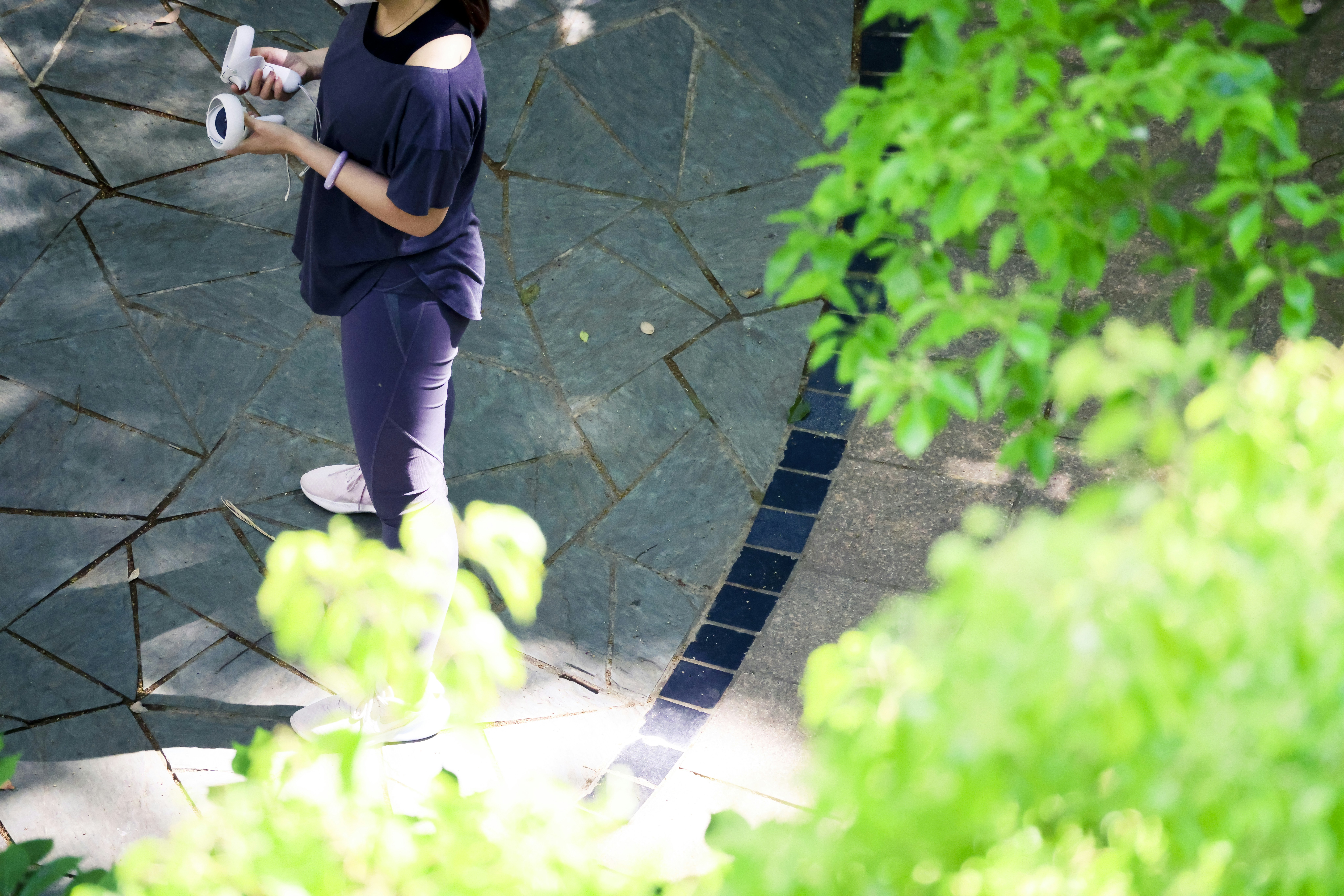 a person holding a camera