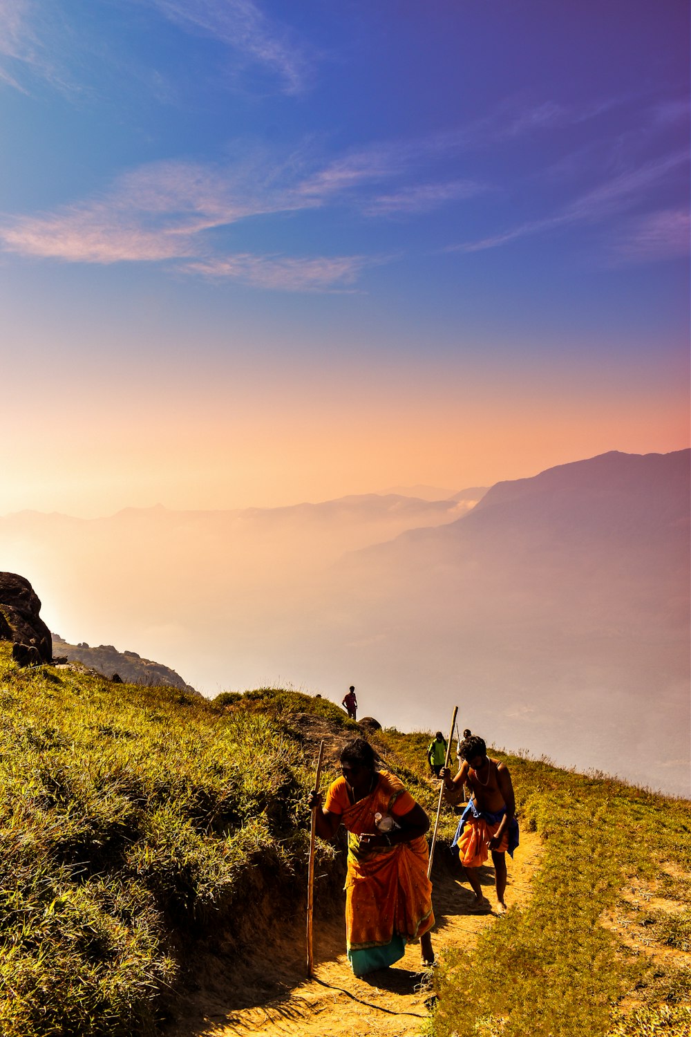 a group of people hiking