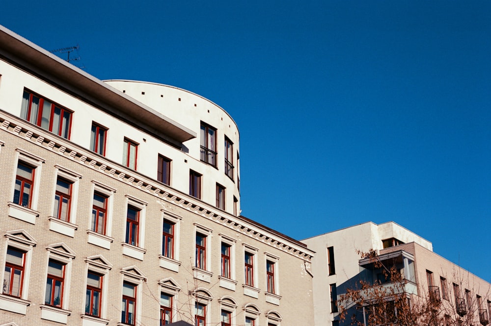 a building with a blue sky