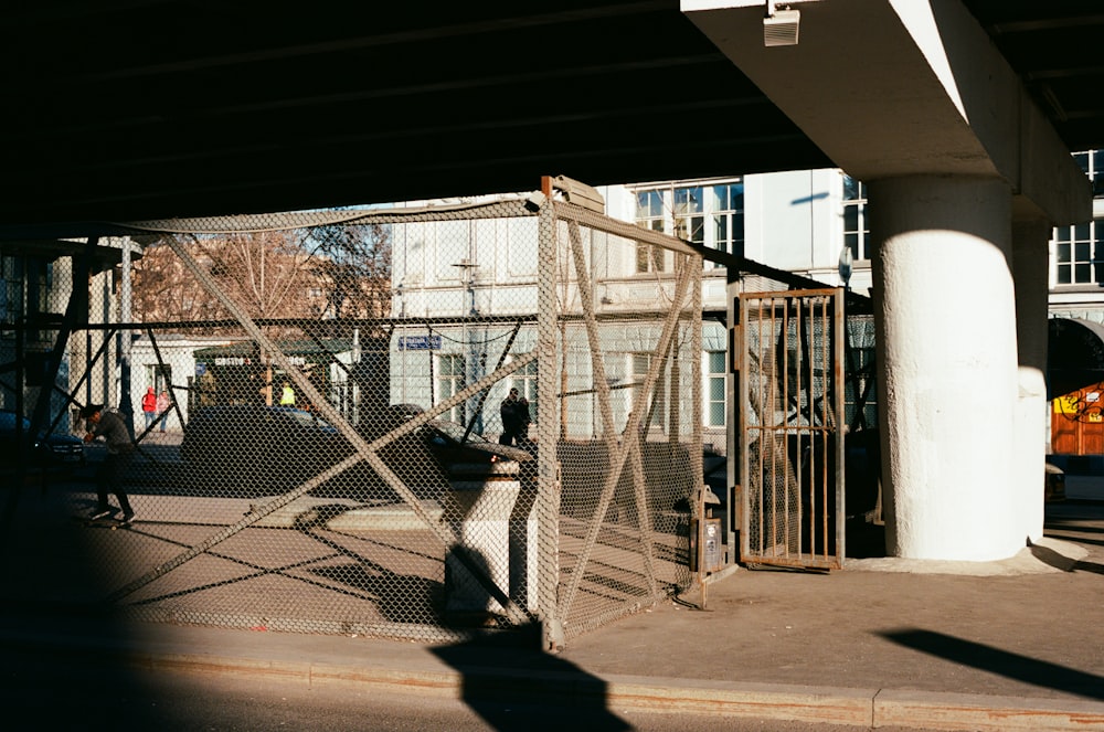 a building with a metal frame