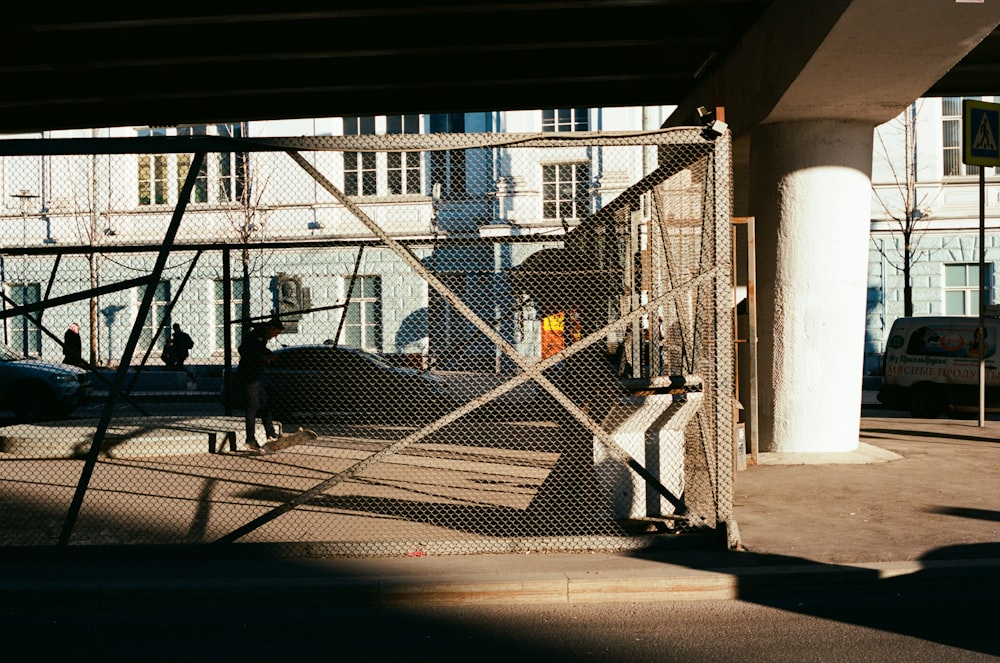 a person walking on a sidewalk