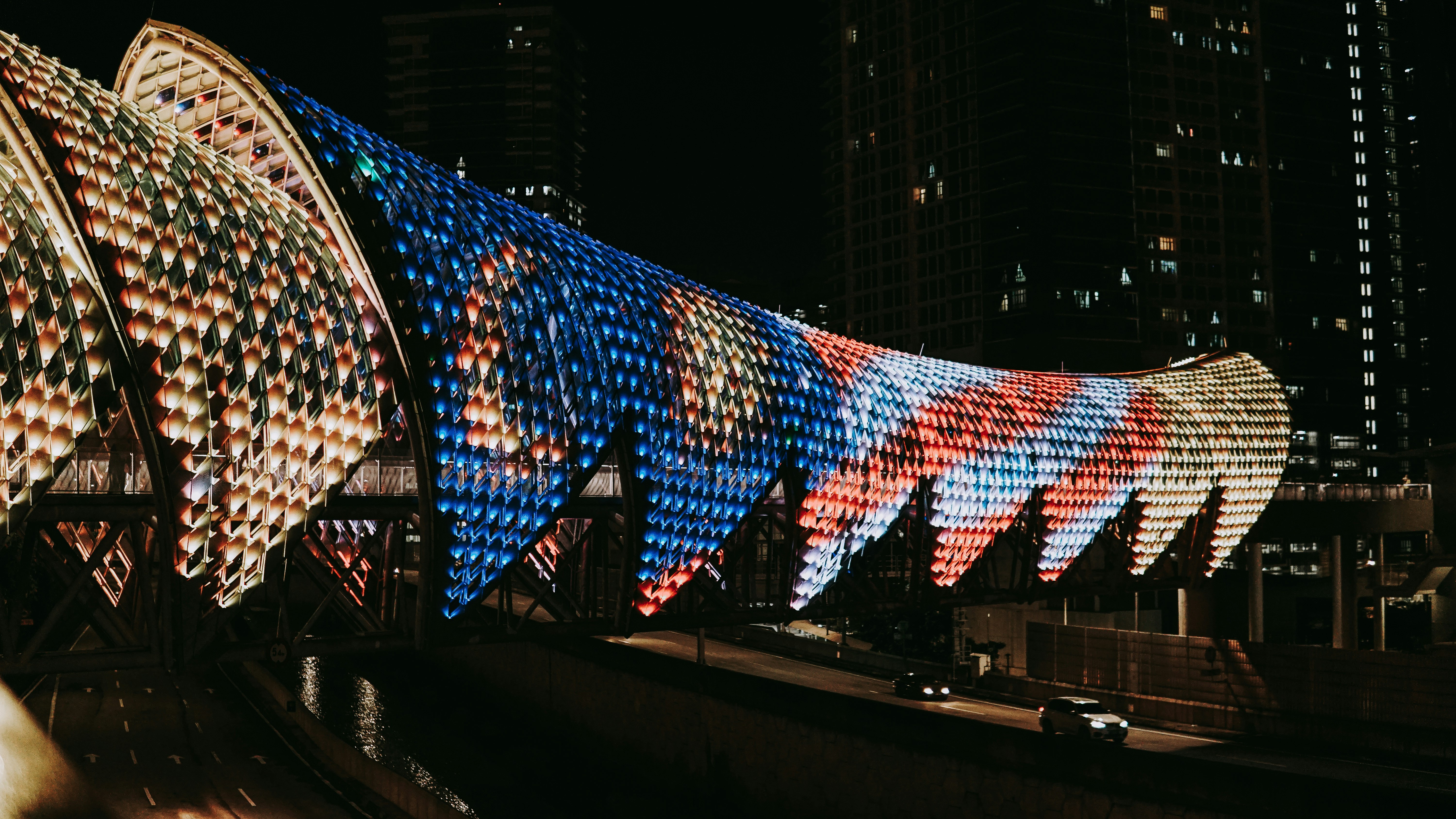 a building with a large glass wall