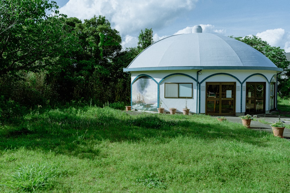 a house with a grass yard