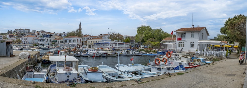 boats parked on the water