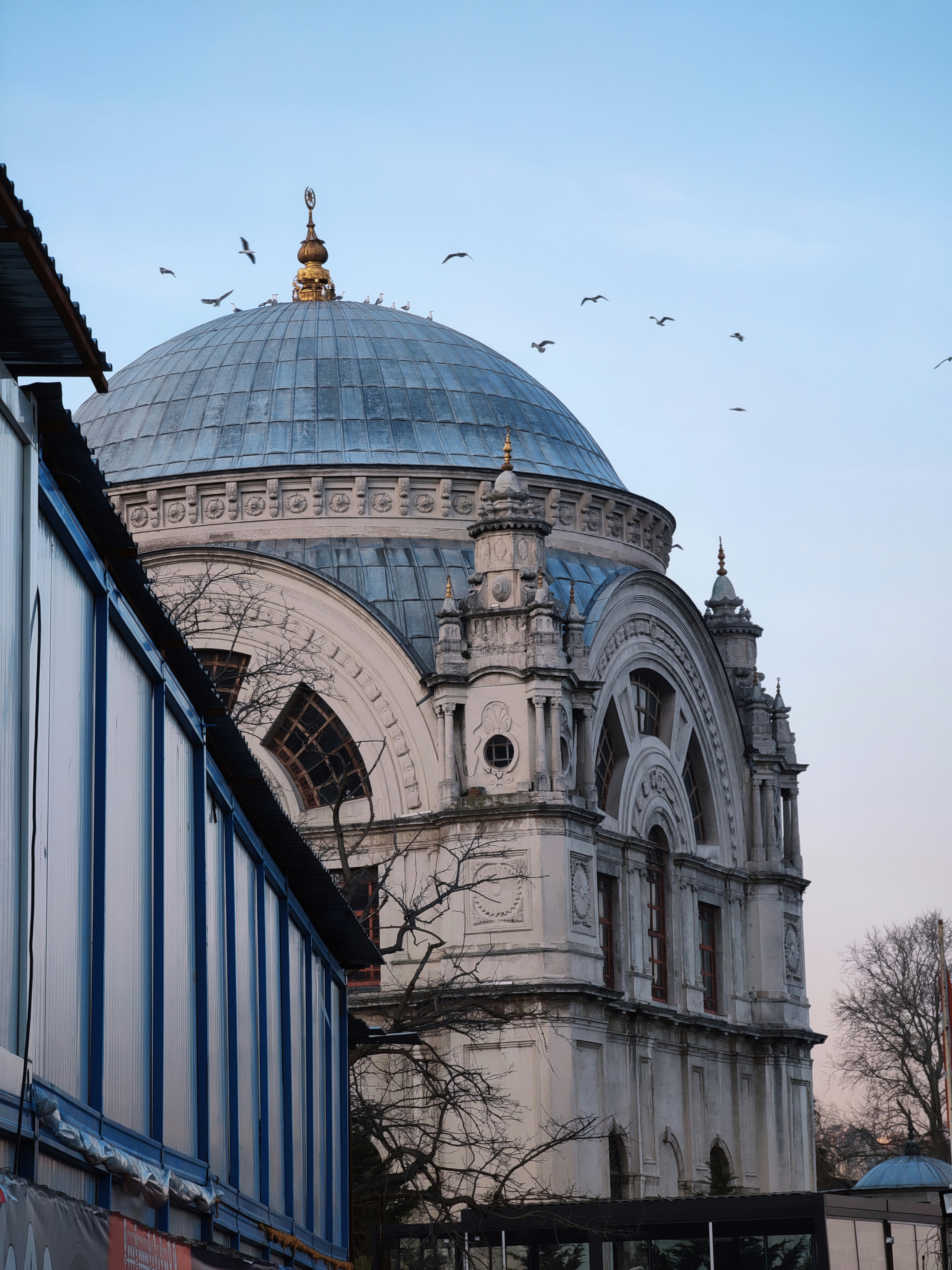 a large building with a dome roof
