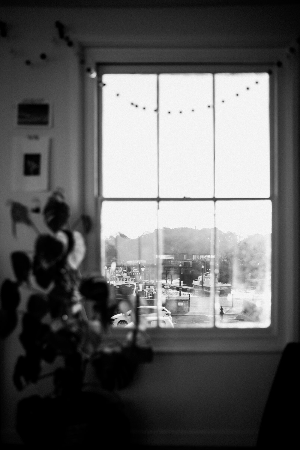 a view looking out of a window