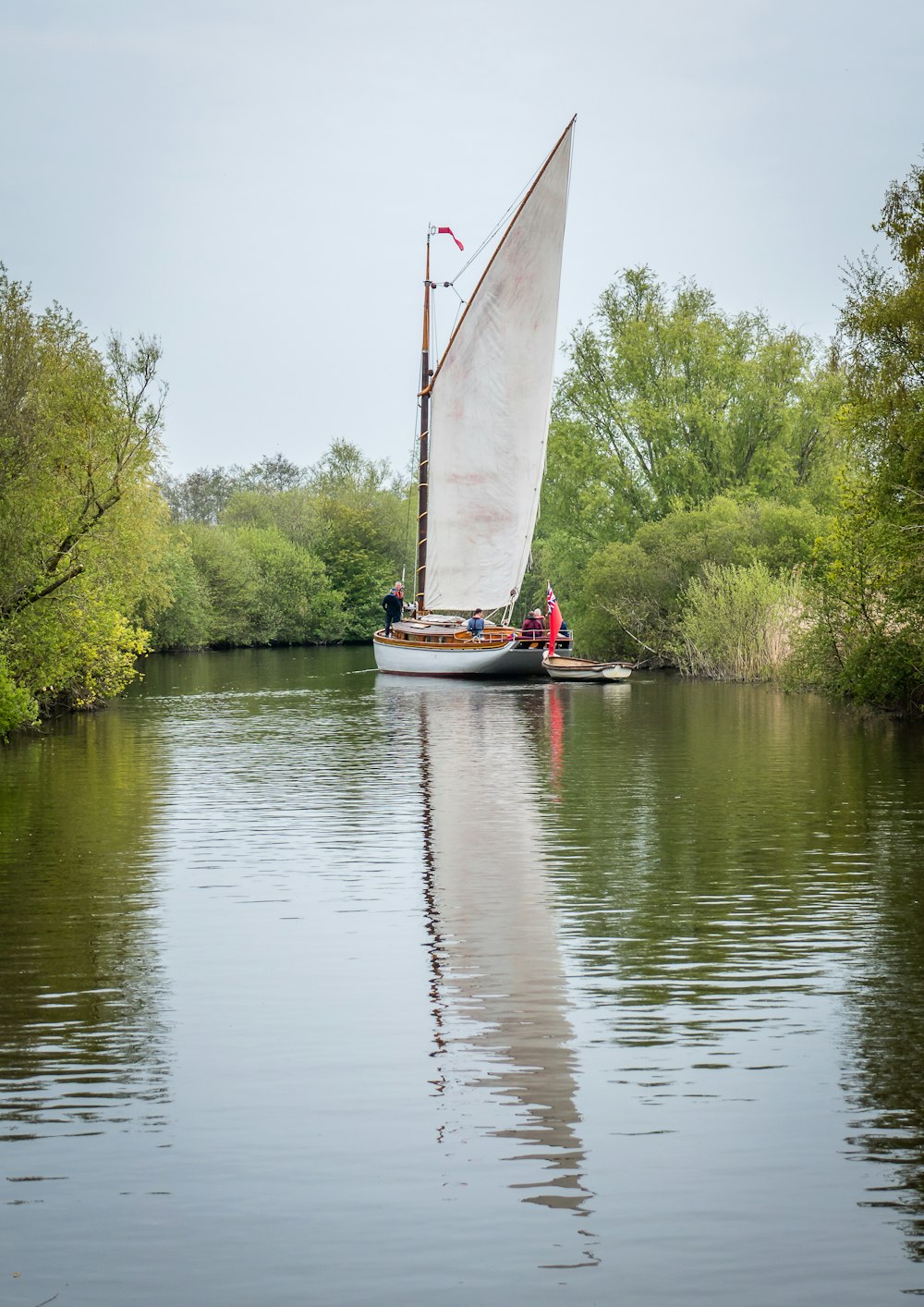 a sailboat on a river