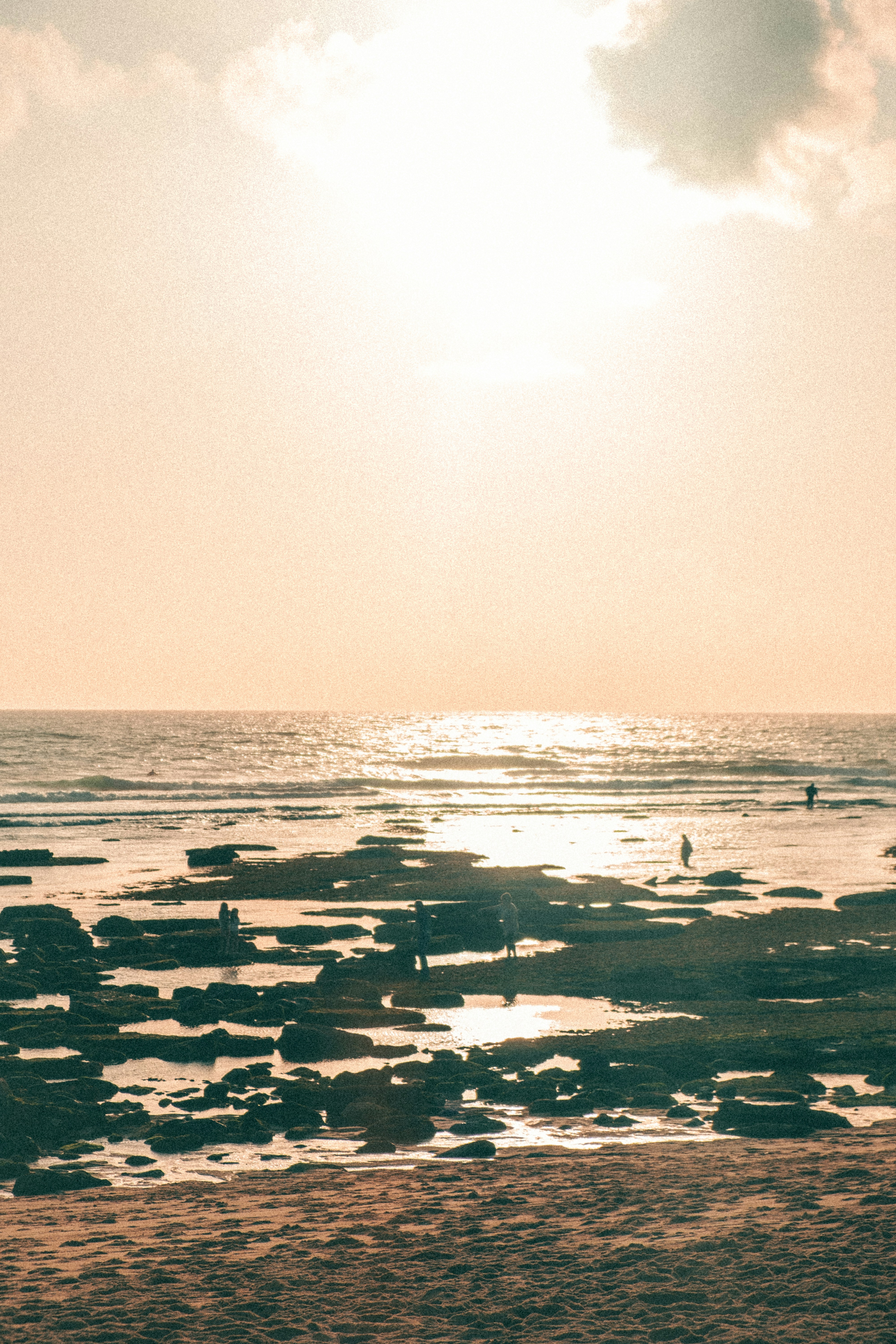 a beach with people in it
