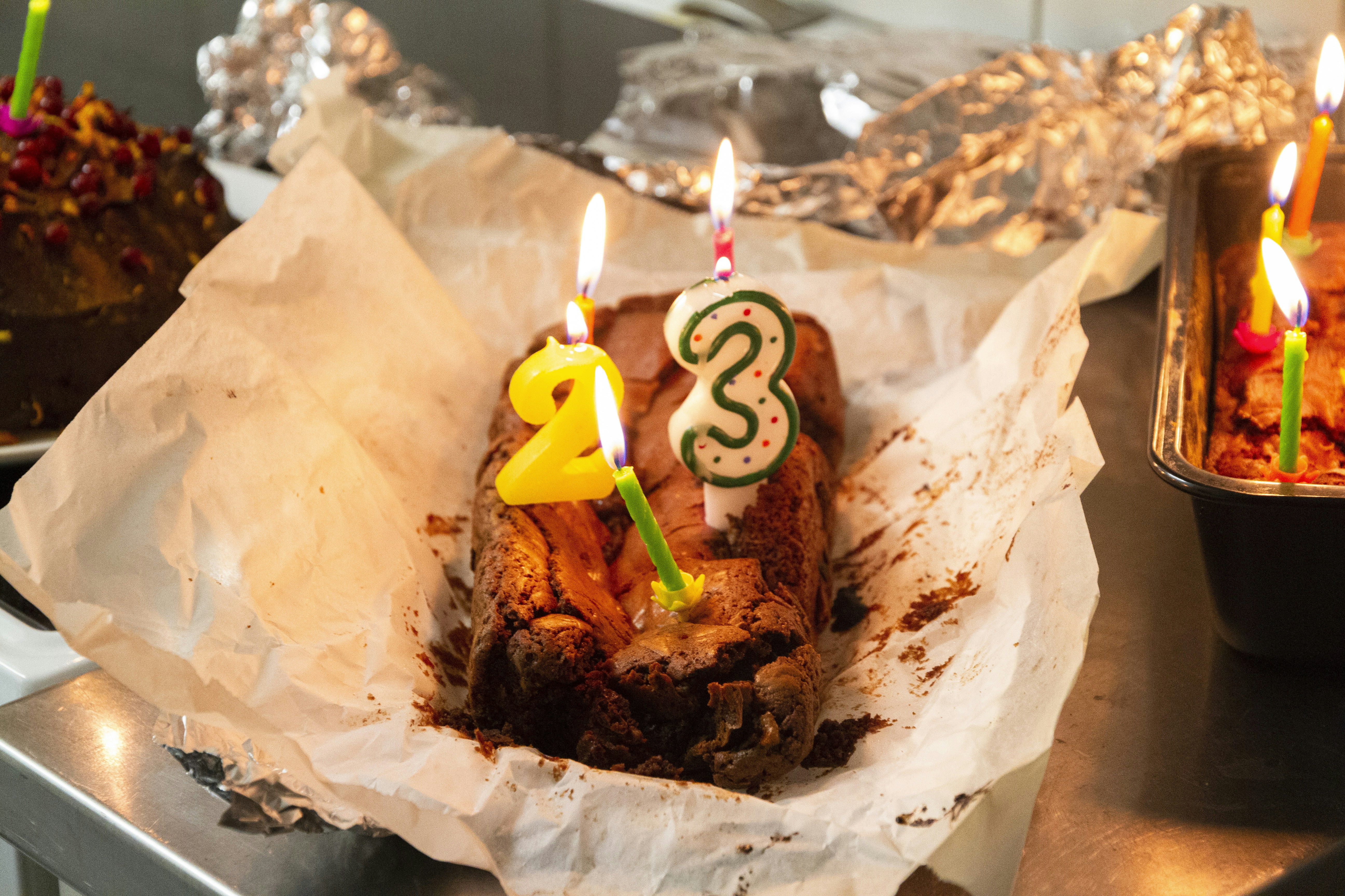 a cake with candles on it