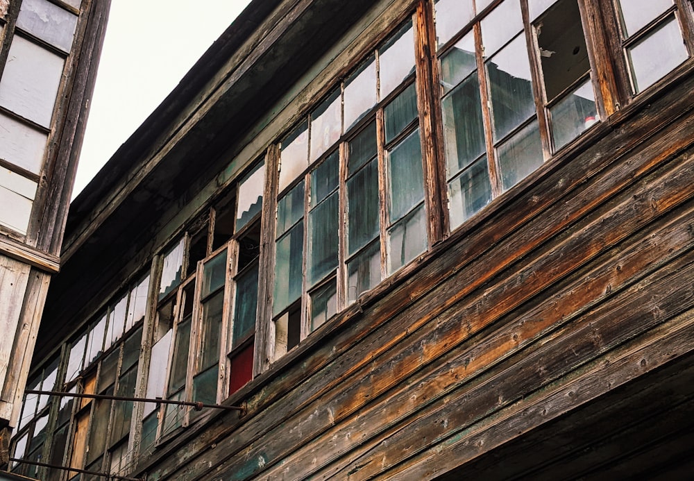 a building with broken windows