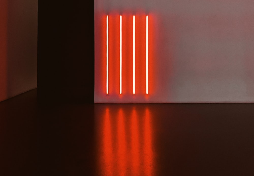 a red light on a wall