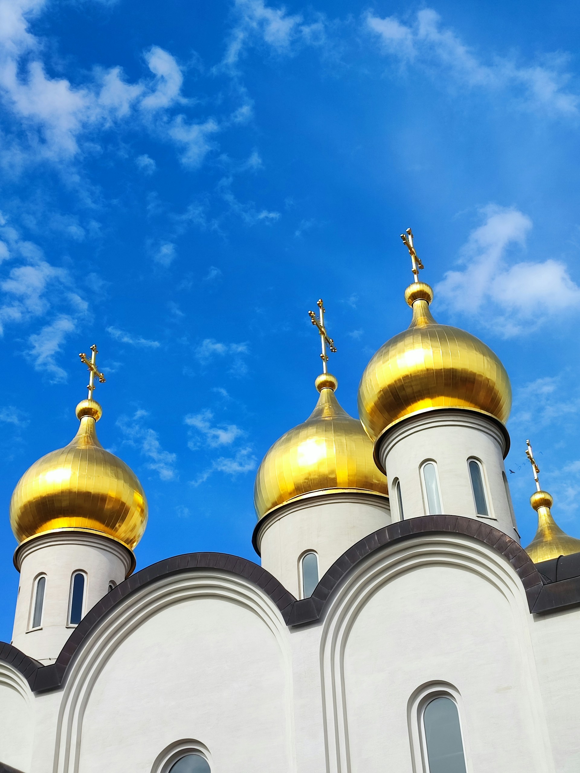 a building with gold domes