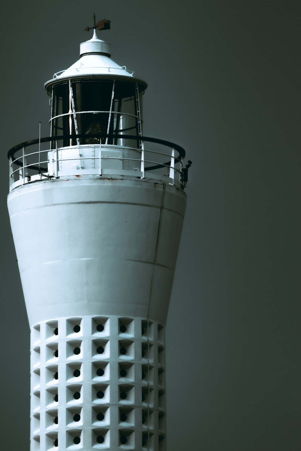 a white and black lighthouse