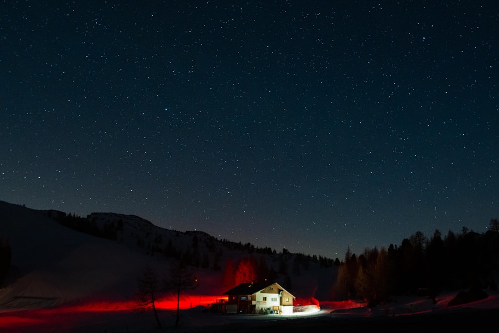 a house in the snow