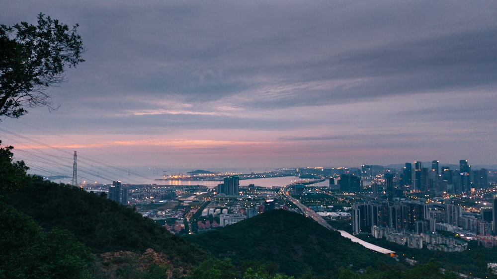 a city with a river running through it