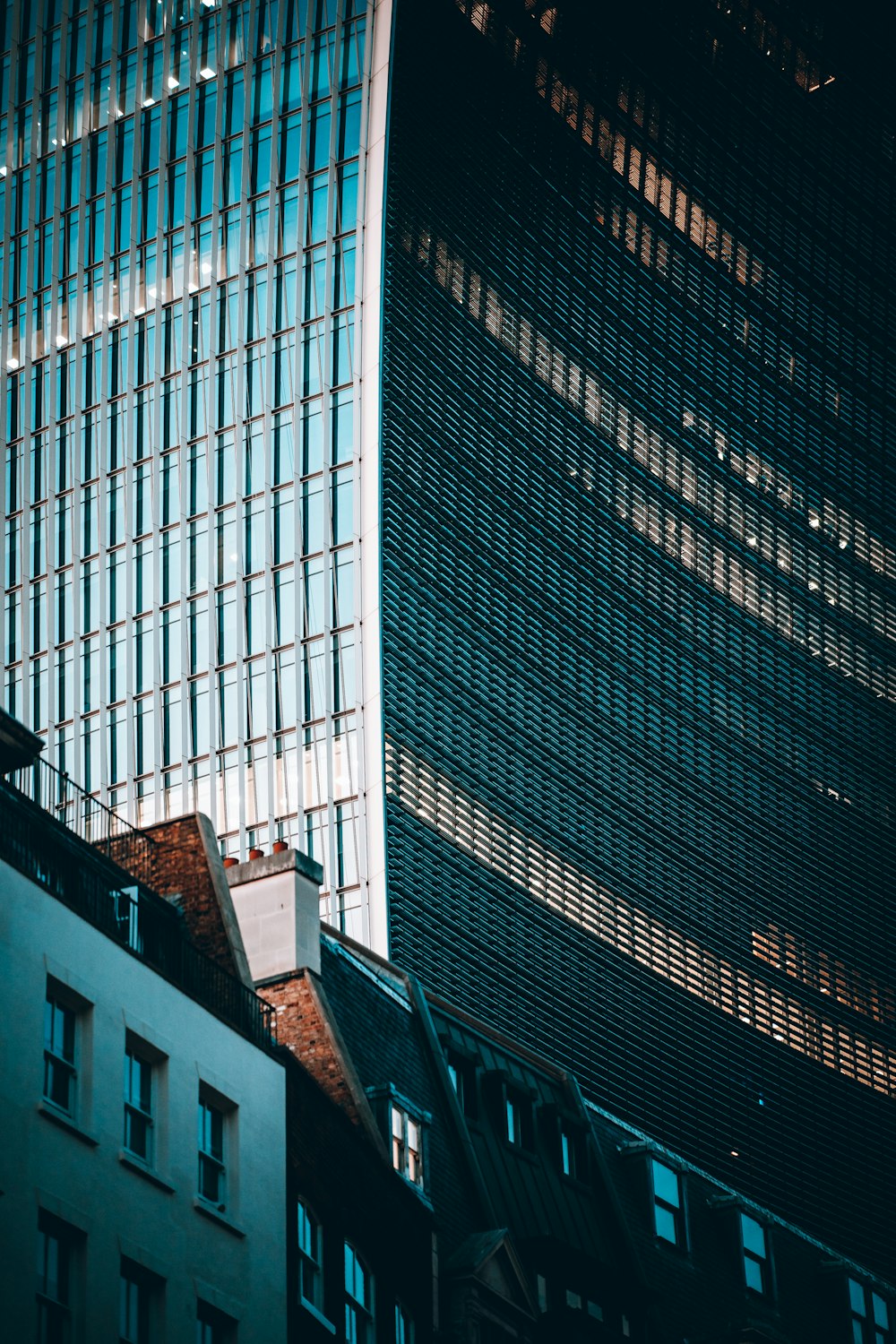 a tall building with a dark sky