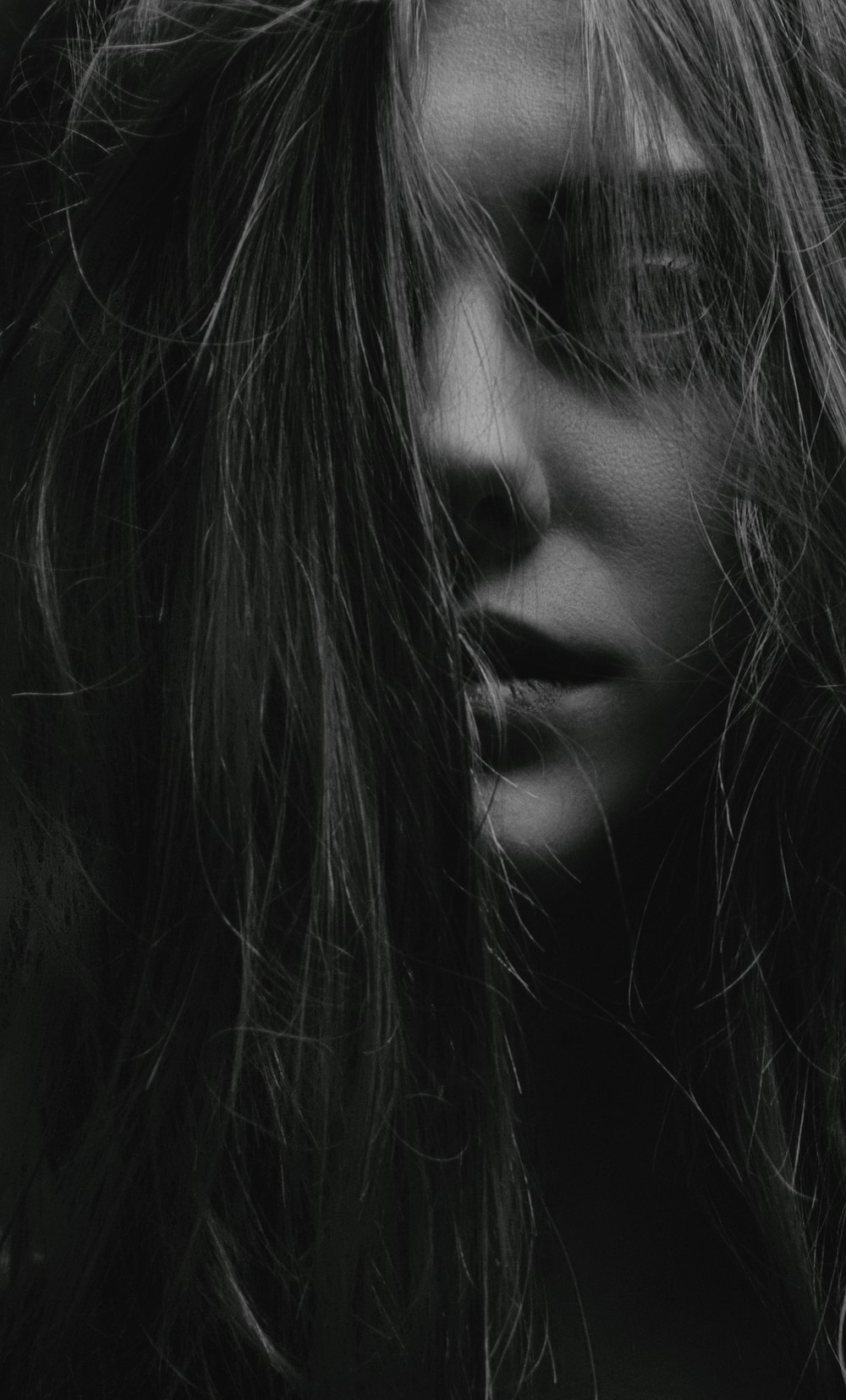 a close up of a woman's face