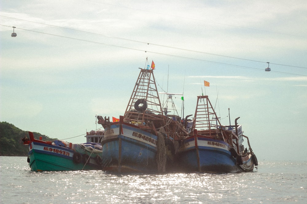 a couple of boats in the water