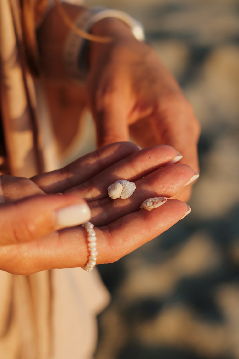 a person holding a ring