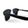 A pair of stylish sunglasses with dark lenses and a wooden frame. The arms have a slightly curved design and the frame includes metallic accents. The sunglasses display intricate detailing on the side, giving a modern and chic appearance.