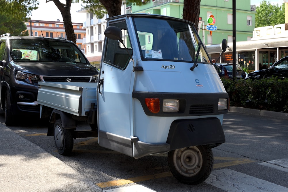 a white truck on the street