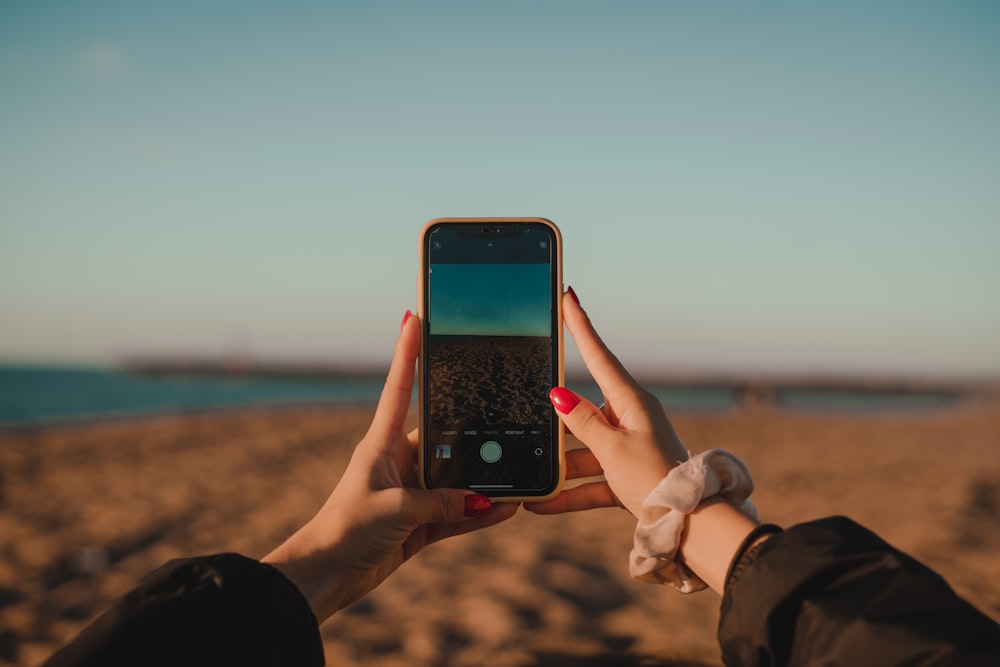 a person holding a cell phone