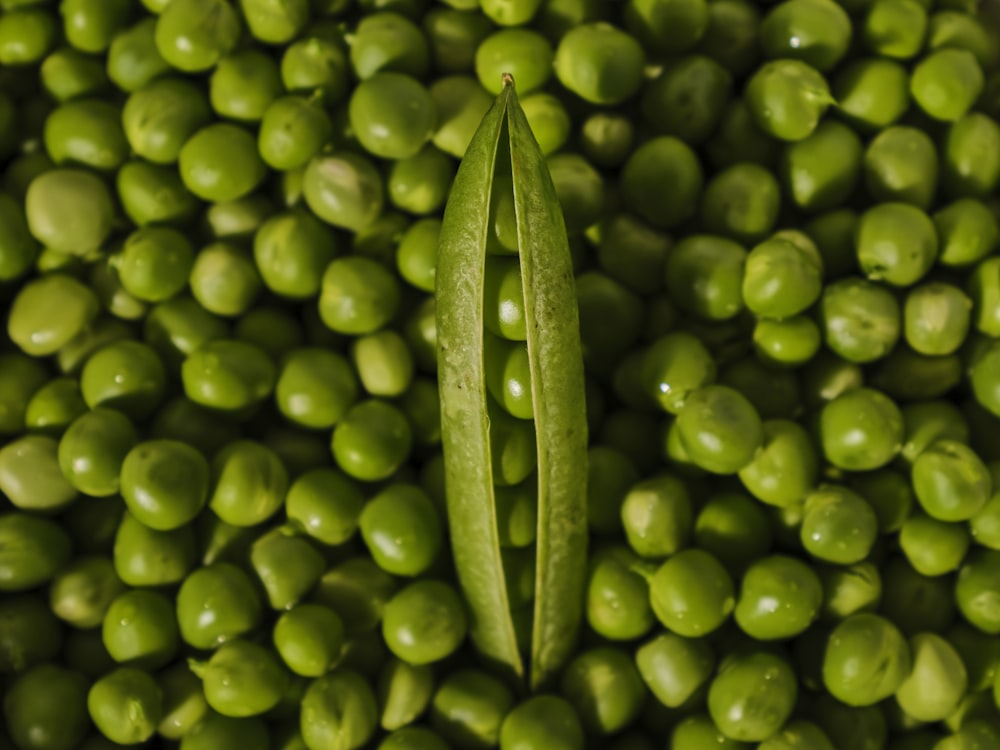 a close-up of peas