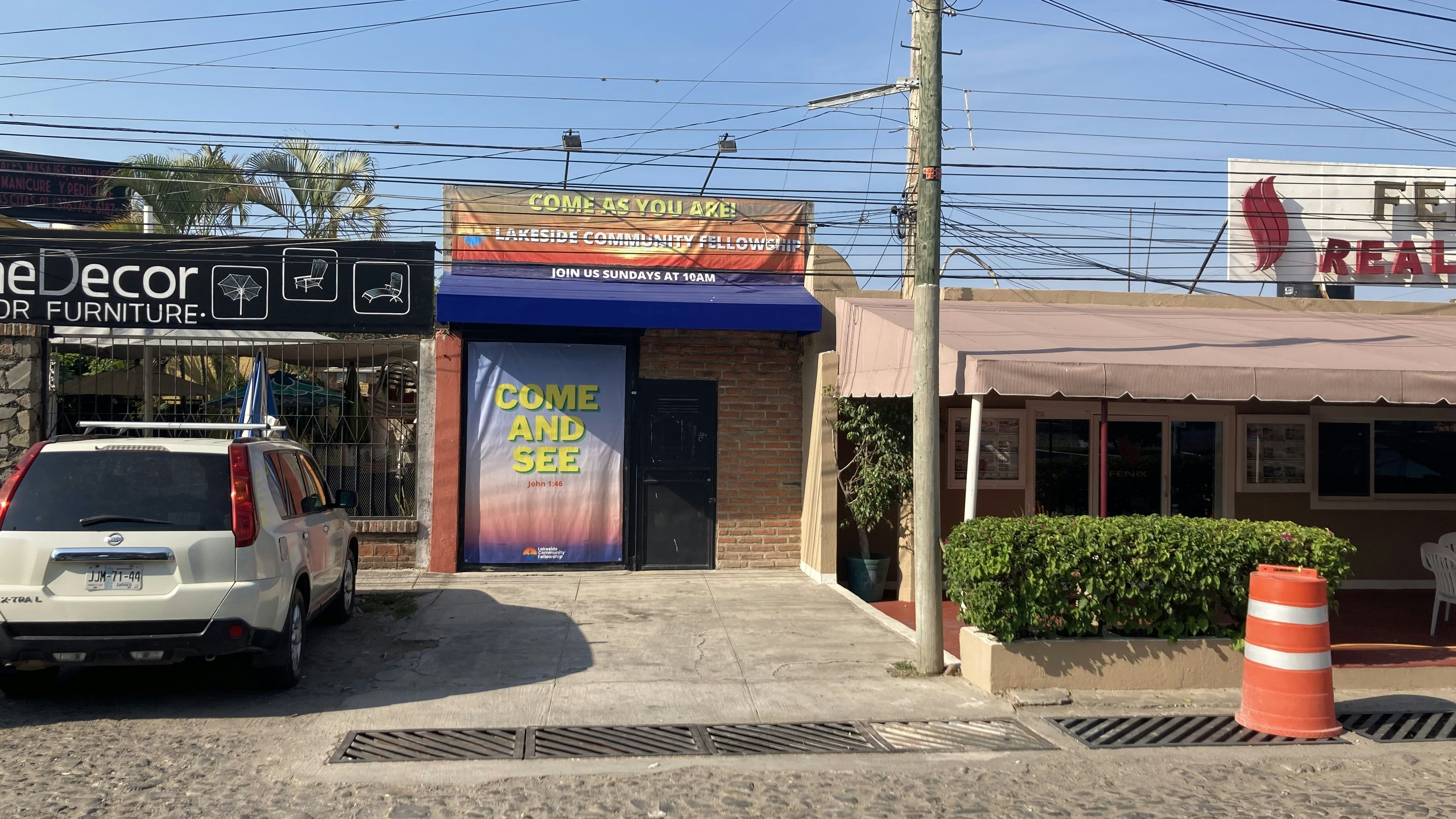 a car parked outside a store