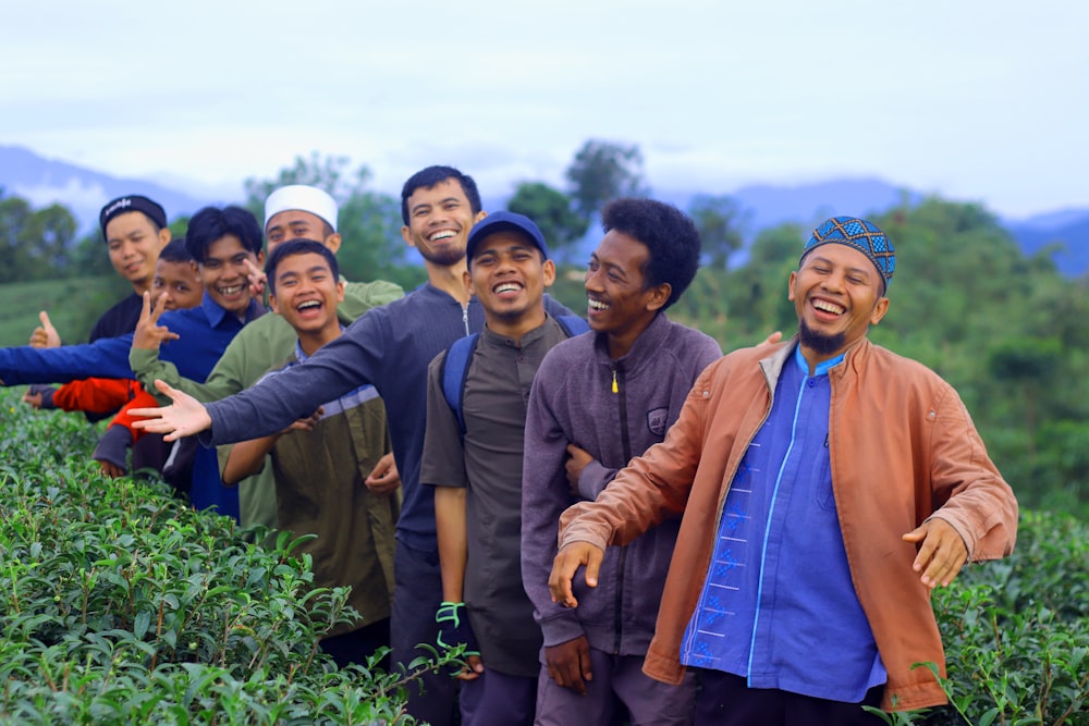 a group of men in a field