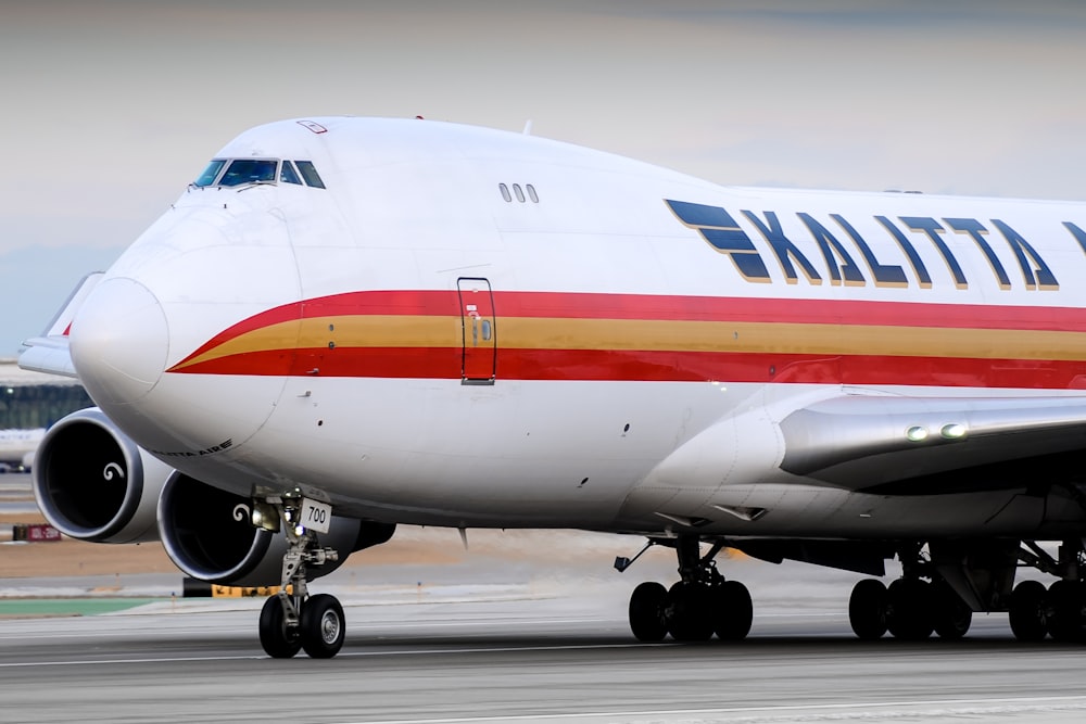 a large airplane on the runway