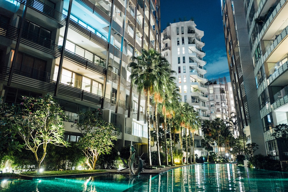 a pool in a city