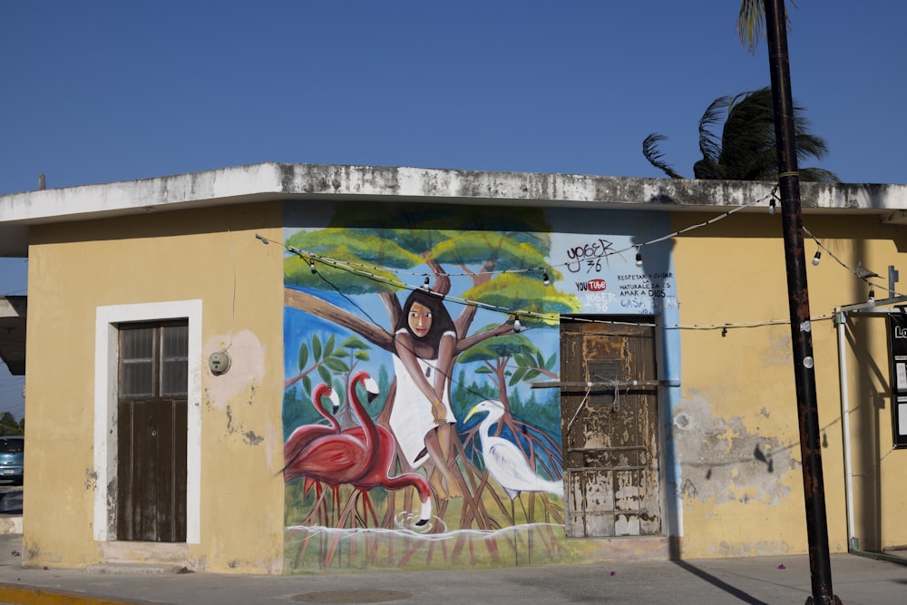 a building with a mural on it