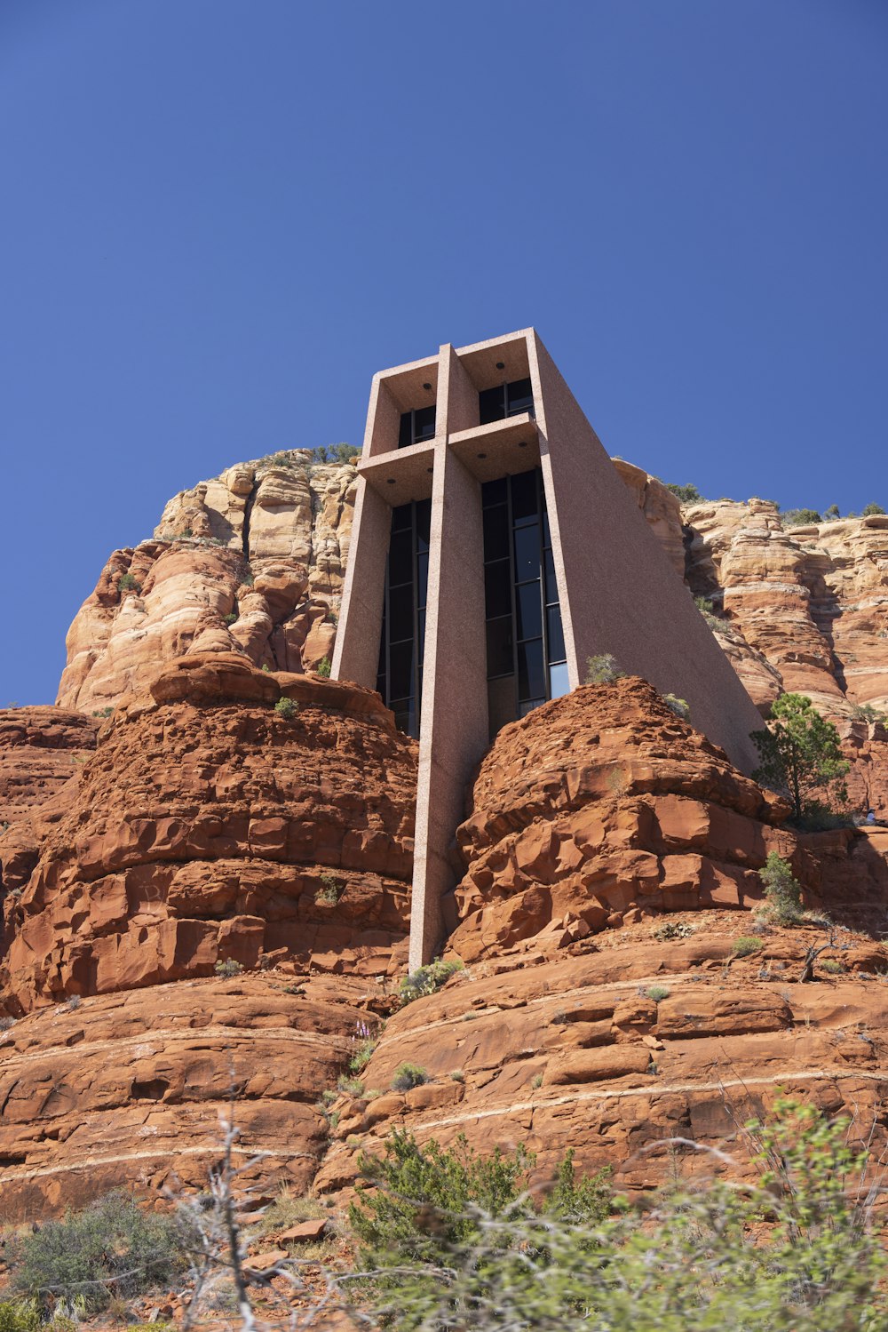 Chapel of the Holy Cross on a rocky cliff