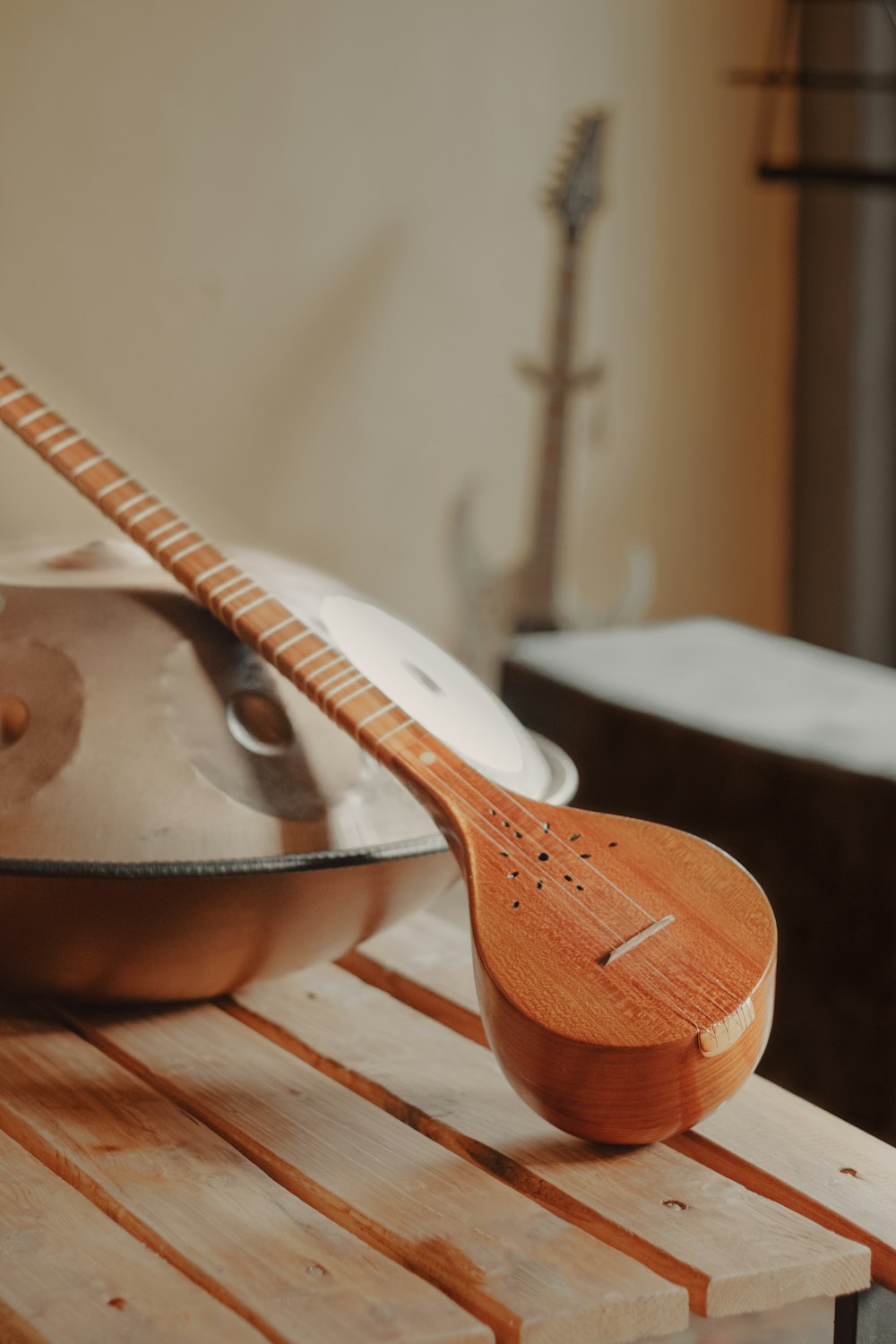 a wooden spoon on a table