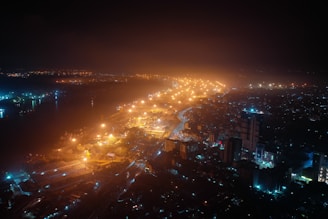 a city at night