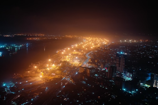 a city at night