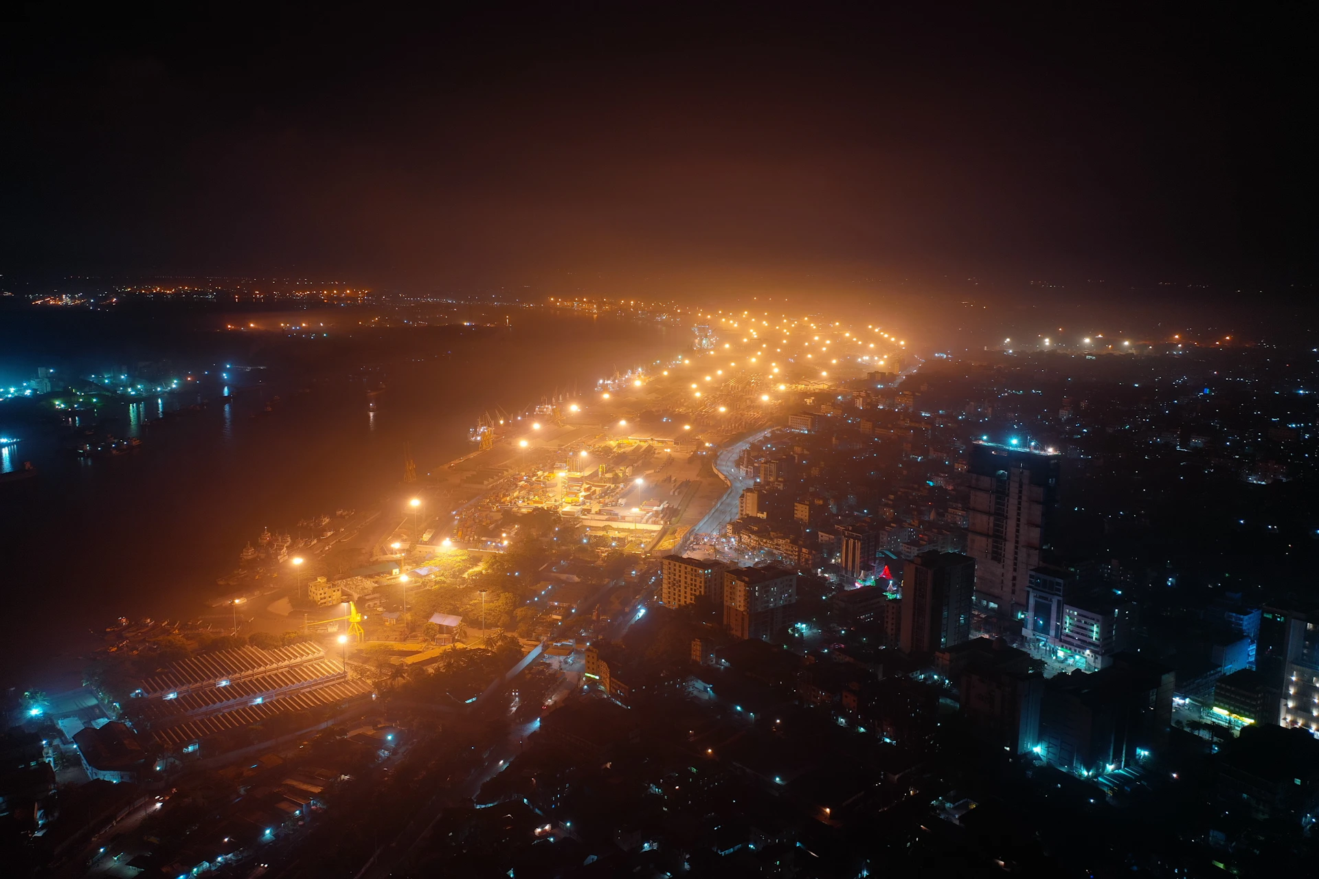 a city at night